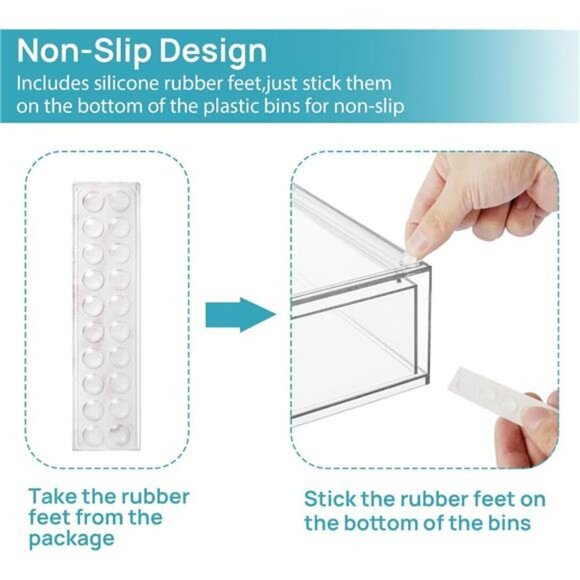 Clear Acrylic Storage Drawers 2 Pack Stackable Makeup Bathroom Organizer Bins - Picture 4 of 7